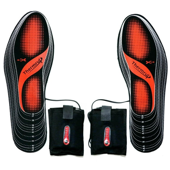 Thermrup Semelles Chauffantes Électriques Chauffe-Pieds Batterie Li-Ion Rechargeable (4 Réglages de Température) Taille 4,5-14, Haute Température