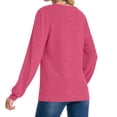 thumbnail image 6 of Gfyviroh Women's Casual Tops Lightweight Slim Long Sleeve Button Tshirts Solid Color Crewneck Pullover Tops, 6 of 9