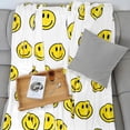 thumbnail image 5 of Smile Face Fuzzy Throw Blanket Yellow Happy Face Cute Decorative Soft Cozy Flannel Blanket for Home Bed Sofa Couch Chair, 50 x 60 Inch, 5 of 6