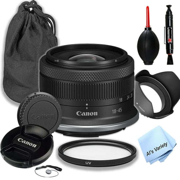 Canon RF-S 18-45mm f/4.5-6.3 is STM Lens, Filter, Case, More (9pc) (International Version)