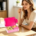 thumbnail image 6 of 3-Compartment Lunch Box - Reusable Meal Prep Container for & Adults, Leak-Proof Food Storage with Silicone Sealing Ring, Ideal for , Work, and Picnics - Dishwasher Safe Bento Box Pink, 6 of 6