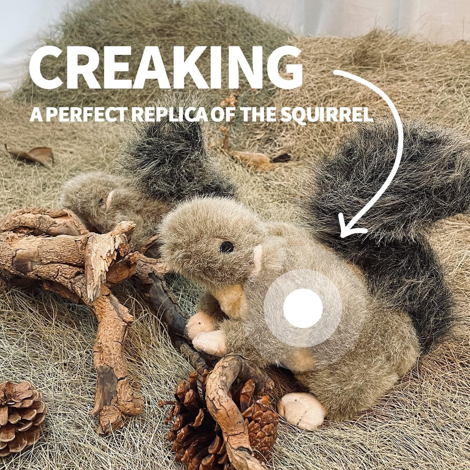 Interactive Dog Squirrel Plush Squeaky Toy - Perfect Puppy Enrichment Toy, Large