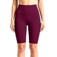 thumbnail image 6 of UDAUDU Biker Shorts for Women with Pockets High Waisted 6"/7" Booty Comfy Spandex Volleyball Short for Workout Gym Yoga Wine XL, 6 of 7