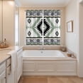 thumbnail image 3 of Curtains 84 Inches Long 2 Panels, Green Gray Boho Grommets Window Treatment Curtain, Southwestern Ethnic Abstract Geometric Thermal Curtains Drapes for Living Room/Bathroom, 3 of 9