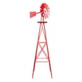 thumbnail image 2 of Ktaxon 8Ft Windmill Ornamental Wind Wheel Red Garden Weather Vane, 2 of 14