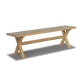 thumbnail image 2 of Grain Wood Furniture Cascais Solid Wood Bench with Trestle Base in Blonde Oak Top and Base, 2 of 4