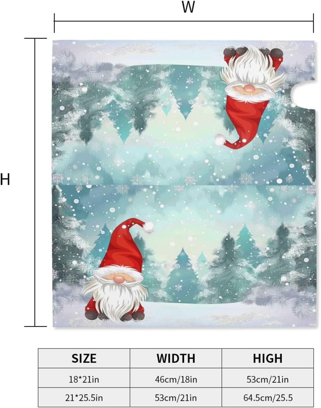 Merry Christmas Gnome Standing Snowfall Mailbox Covers Magnetic Winter Snow Snowflake White World Post Box Cover Wraps Large Size 25.5x21 in Inches for Garden Yard Décor