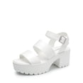 thumbnail image 1 of DREAM PAIRS Sandalias de Plataforma para Mujer con Tacón Grueso de 7.5 cm Blanco, 1 of 6