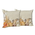 thumbnail image 6 of Ambesonne Romantic Throw Pillow Cover 2 Pack, Seashells Starfish, 16", Beige Ivory Cream, 6 of 6