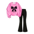 thumbnail image 3 of Cethrio Girls Outfit Sets Long Sleeve, Printed Casual Spring Fall 2 Piece Girls Clothing Sets Size 7-8 T Hot Pink, 3 of 4