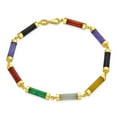 thumbnail image 2 of Bling Jewelry Womens Multi Color Jade Bracelet .925 Sterling Silver Asian Style Gemstone Yellow Red White Green Slender, 2 of 4