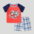 thumbnail image 2 of Toddler Boy Summer Outfits Short Sleeve Floral Shirts & Casual Shorts 3-9 Years Boys Clothes Set, Size 6 Months, 2 of 3