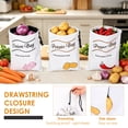 thumbnail image 4 of 3Pcs Potato Onion Garlic Storage Bag Canvas Onion and Potatoes Storage Bag Washable Garlic Keeper with Drawstring for Kitchen Pantry, 4 of 8