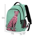 thumbnail image 2 of FORMRS Unisex Backpack Elementary School Travel Bookbag with Reflective Stripes, Pink Cheetah, 2 of 7