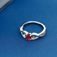 thumbnail image 4 of Gem Stone King 925 Sterling Silver Red Created Ruby Women Engagement Ring (0.50 Ct Oval, Available 5,6,7,8,9), 4 of 4