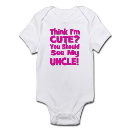 

CafePress - Think I m Cute Uncle Pink Infant Bodysuit - Baby Light Bodysuit