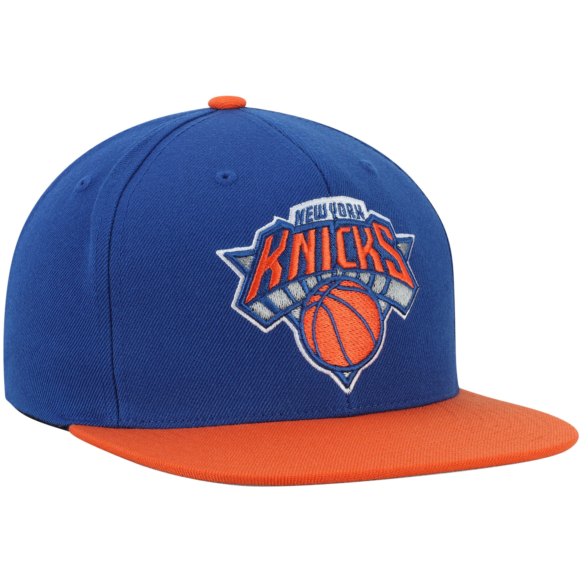 Charcoal-Orange Woven Reflective Mitchell & Ness New York Knicks Snapback 