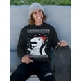 thumbnail image 4 of Tstars Mens Ugly Christmas Sweater Big T Rex Santa Christmas Gift Funny Humor Holiday Shirts Xmas Party Christmas Gifts for Him Sweatshirt Ugly Xmas Sweater, 4 of 7