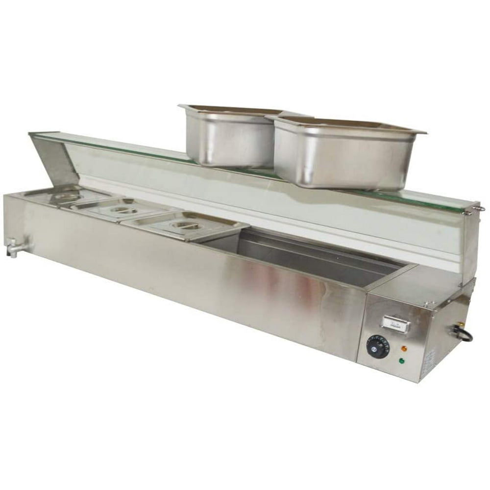 INTBUYING Commercial 6" Deep Pan 5Pan Countertop Steam Table Bain