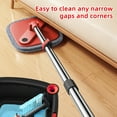 thumbnail image 6 of 10 Packs Spin Mop and Bucket Set with Self Separation Dirty and Clean Water System, Self Wringing 360° Rotating Square Mop-Head for Hardwood Tile Marble Floors(Black), 6 of 8
