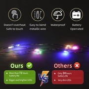 20 Pack Fairy Lights Battery Operated - 7ft 20 LED Lights Copper Wire Mini String Light Firefly Light for Mason Jars DIY Crafts Christmas Wedding Party Centerpiece Table Decor,Multicolor