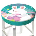 thumbnail image 3 of Fotbe Happy easter Pattern Stool Covers Round,Waterproof Round Bar Stool Covers Bar Chair Covers Washable Stool Cushion Slipcover for 12-14 Inch Chair-13 inch, 3 of 7
