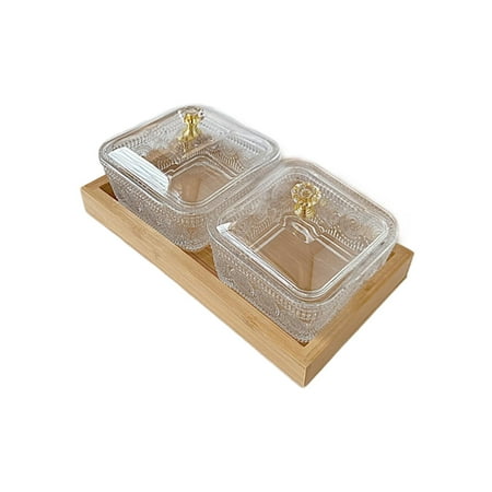 

Serving Tray with Wood Serving Tray Serving Dish for Food Condiments Bread two frames