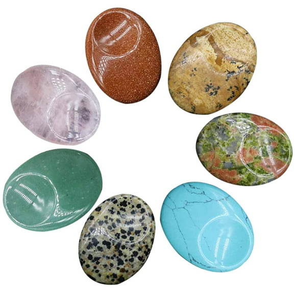 7PCS Scraping Stones Relaxation Crystal Stones Massage Stones for Face Fingers