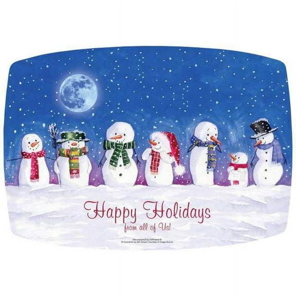 Snowman Greetings Paper Placemats 50 Per Pack