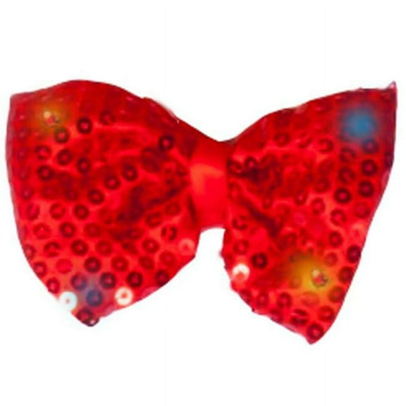 Sequin Bow Tie with LED, Red