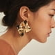 thumbnail image 3 of Pendientes colgantes de metal color dorado Hueco irregular He, 3 of 5