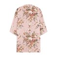 thumbnail image 5 of Fesfesfes Women Cardigan Women Floral Print Puff Sleeve Kimono Cardigan Loose Chiffon Cover Up Casual Blouse Tops, 5 of 5