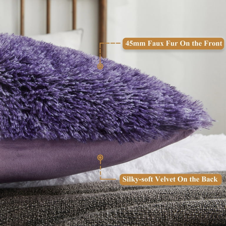 XeGe Shaggy Faux Fur Body Pillow Cover 20 x54 Zippered Plush Purple Ombre Soft Luxurious Ideal for Side Sleepers Walmart