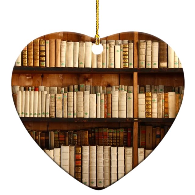 Adornos Estante Biblioteca Plano 2 Caras en Forma Corazón Acrílico Regalo para Amantes Los Libros