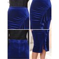 thumbnail image 5 of DARING DIVA Women's Ruffled Ruched Cocktail Midi Skirts Large Royal Blue, 5 of 5