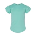 thumbnail image 5 of COUVER Toddler Little Girl's Soft Cotton Flutter Sleeve T-Shirt, Saltwater, 4T, 1 Piece, 5 of 7