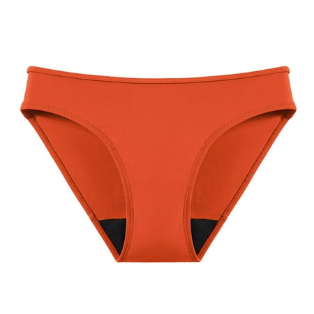 DondPO Womens Underwear Women s Menstrual Physiological Swimming Trunks Leak Proof 4 Layer Menstrual Bikini Swim Bottoms Underwear Triangle Bikini Seamless Underwear for Women Clearance Orange 3XL