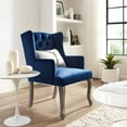 thumbnail image 6 of Realm French Vintage Dining Performance Velvet ArmchairNavy, 6 of 6