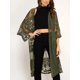 thumbnail image 3 of Txlixc Cardigan de playa casual para mujeres, 3 / 4 mangas bordadas transparentes Txlixc moda, 3 of 6