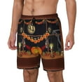 thumbnail image 1 of Balery Halloween Decoration Bañador para hombre, shorts de playa de secado rápido con entrepierna y forro de compresión-Small, 1 of 6