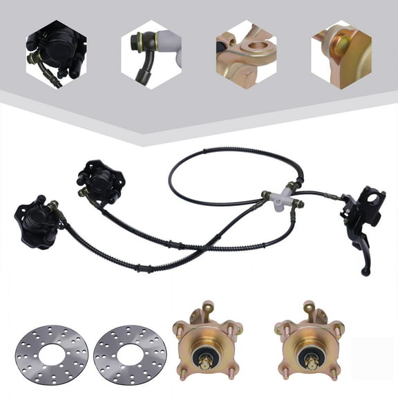 Front 4 Stud Wheel Hub  Steering Knuckle Brake Caliper  Rotor Go Kart Quad ATV New