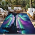 thumbnail image 3 of Outdoor Rug 5x7 ft Aurora Night Sky Waterproof Outdoor Patio Rug Mat Non Slip Outside Area Rugs Carpet for RV,Camping,Porch,Deck,Pool,Balconybackyard,Nature Scenery, 3 of 9