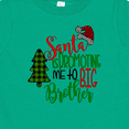 thumbnail image 4 of Inktastic Santa is Promoting Me to Big Brother Green Plaid Tree Boys Baby T-Shirt, 4 of 5