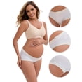 thumbnail image 3 of DARING DIVA Ice Silk Maternity Panties Under the Bump Briefs 3XL 1 Beige 1 White, 3 of 6