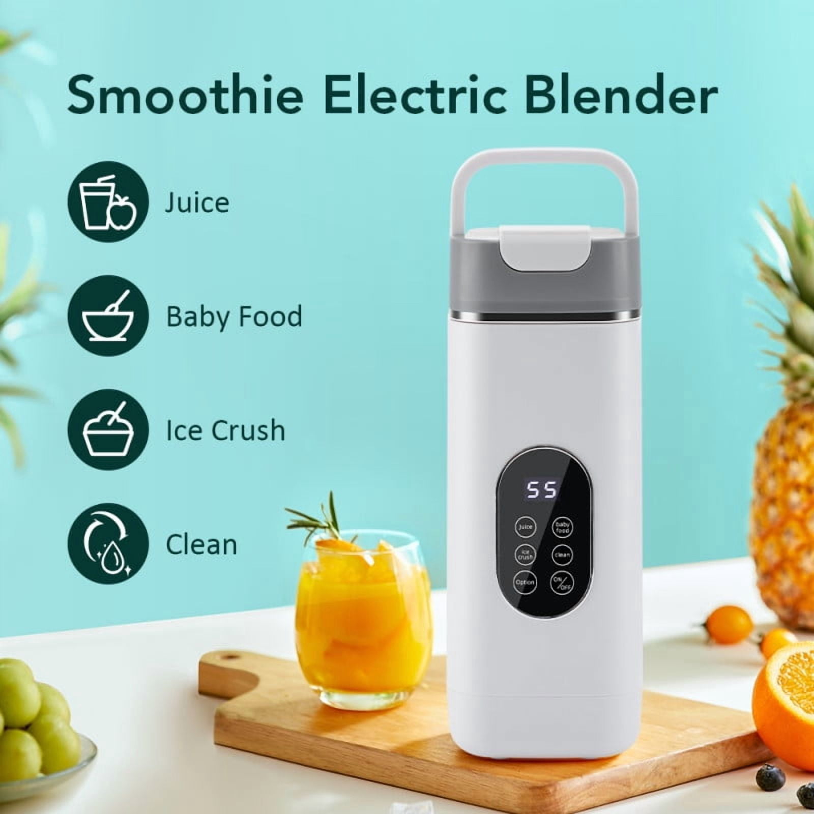 Portable Blender - Small Smoothie & Shake Maker, Personal Blender with 12 Blades, USB-C Rechargeable Mini Mixer Portable Blender-for Smoothies Freshly Squeezed Juices (420ml)