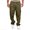 Army Green, variant on Mens Versatile All Season Cargo Pants Multi Pocket Zip Button Hem Solid Color Plus Size Outdoor Trousers Casual Baggy Cargo Pants Green
