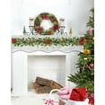 thumbnail image 4 of Christmas Fireplace Mantel Scarf Table Runner,Xmas Pine Needle Botanical Vintage Wooden Garland Mantel Top Tablerunners Dresser Scarves Cover Decorations for Windows Party Living Room 90''x17'', 4 of 6