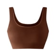 thumbnail image 5 of Bxsruta Women Seamless Ribbed Sports Bra Wirefree U Neck Crop Top High Support Yoga Workout Running, 5 of 7