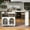 White, variant on Rolling Kitchen Island with Extended Table on Wheels, Mobile Kitchen Cart with LED Lights, Power Outlets USB Ports, 2 Fluted Glass Doors & Storage Shelves for Kitchen Dining Room, White