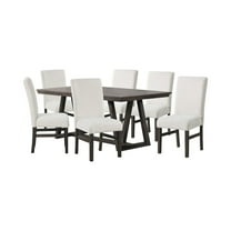 New Classic Furniture High Line 7-piece Wood Dining Table Set in White
